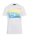 Dsquared2 Crew Neck Graphic Print Short Sleeves T-shirt In White