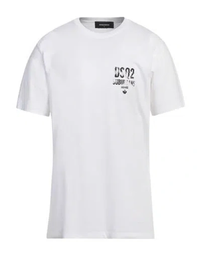Dsquared2 Man T-shirt White Size L Cotton
