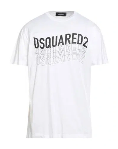 Dsquared2 Man T-shirt White Size L Cotton