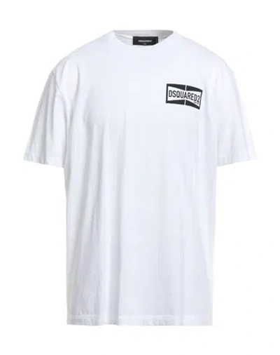 Dsquared2 Man T-shirt White Size L Cotton