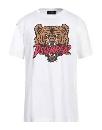 Dsquared2 Man T-shirt White Size L Cotton