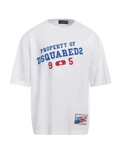 Dsquared2 Man T-shirt White Size L Cotton