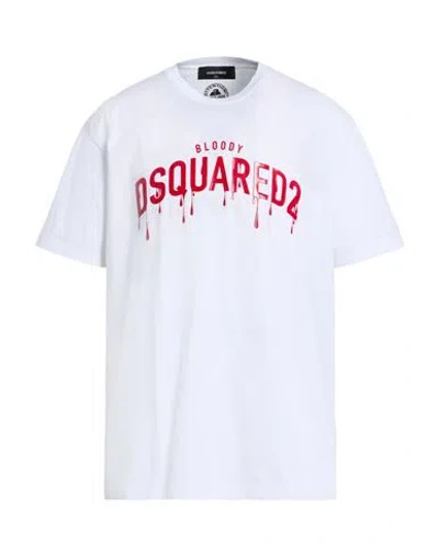 Dsquared2 Man T-shirt White Size L Cotton