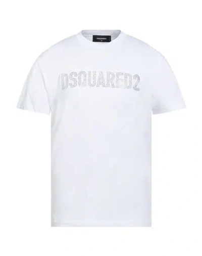 Dsquared2 Man T-shirt White Size L Cotton