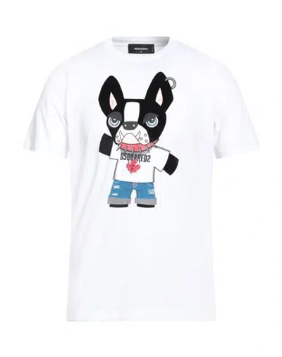 DSQUARED2 DSQUARED2 MAN T-SHIRT WHITE SIZE L COTTON