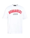 Dsquared2 Crew Neck D2 Sherpa T-shirt With Logo Patch In White