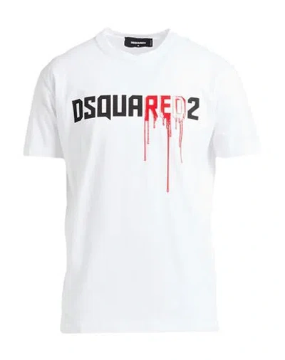 Dsquared2 Man T-shirt White Size L Cotton