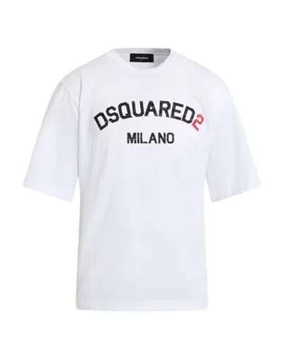 Dsquared2 Man T-shirt White Size L Cotton
