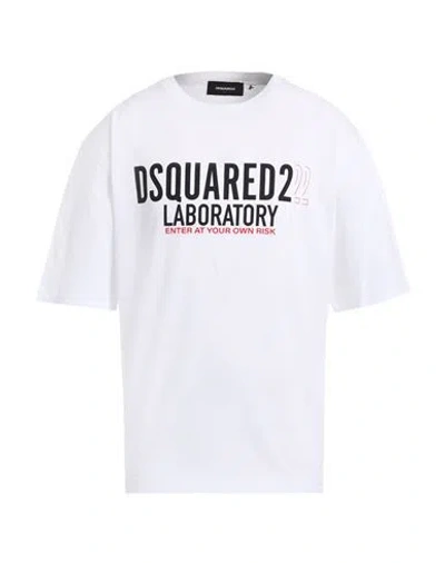 Dsquared2 Man T-shirt White Size L Cotton