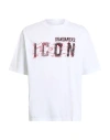 Dsquared2 Cotton T-shirt With Icon Scribble Print In White