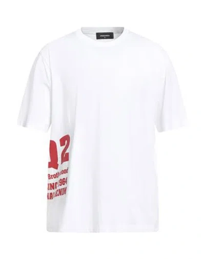 Dsquared2 Man T-shirt White Size L Cotton