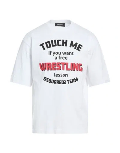 Dsquared2 Man T-shirt White Size L Cotton