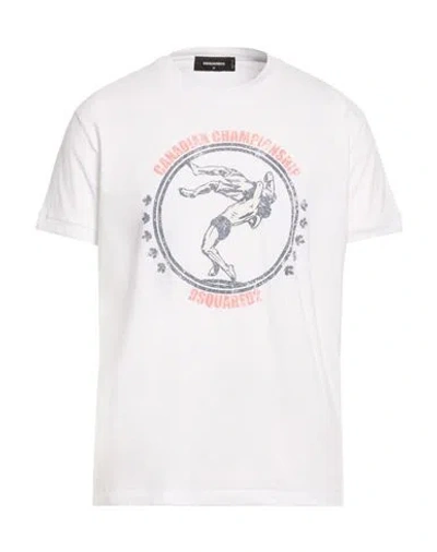 Dsquared2 Man T-shirt White Size L Cotton