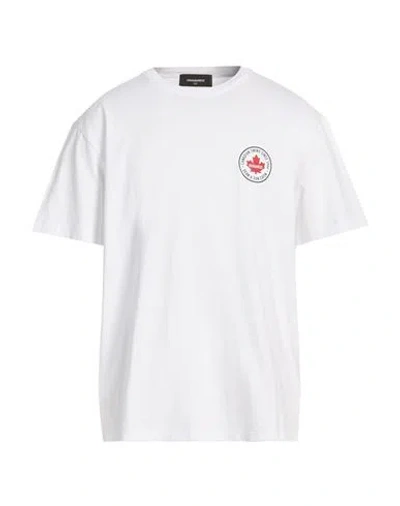 Dsquared2 Man T-shirt White Size L Cotton