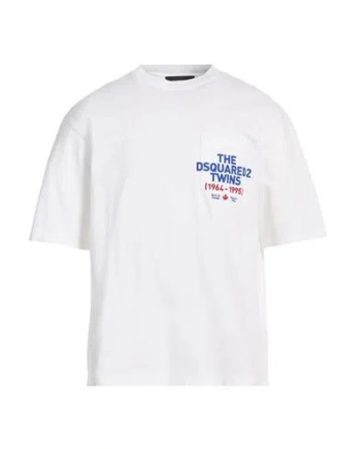 Dsquared2 Man T-shirt White Size L Cotton