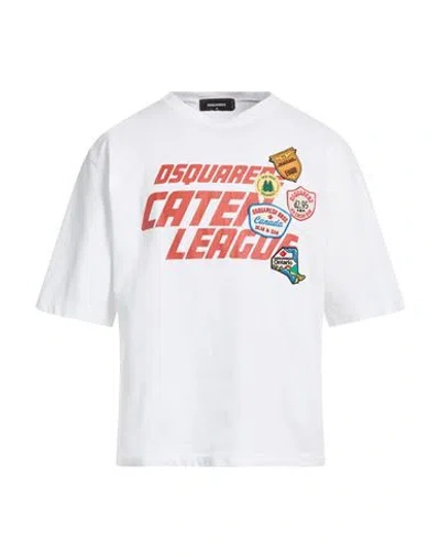 Dsquared2 Man T-shirt White Size L Cotton