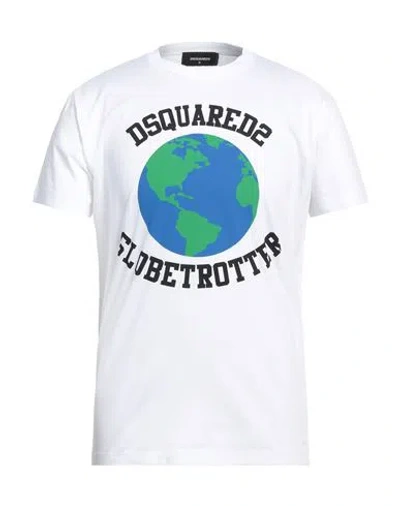 DSQUARED2 DSQUARED2 MAN T-SHIRT WHITE SIZE L COTTON