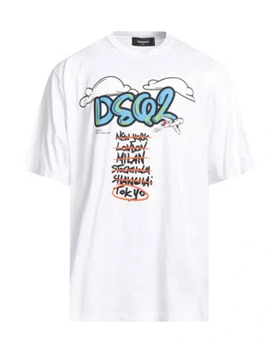 Dsquared2 Man T-shirt White Size 3xl Cotton