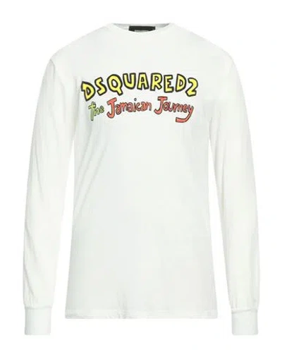 Dsquared2 Man T-shirt White Size L Cotton