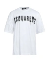 Dsquared2 Logo Print Cotton Jersey T-shirt In White