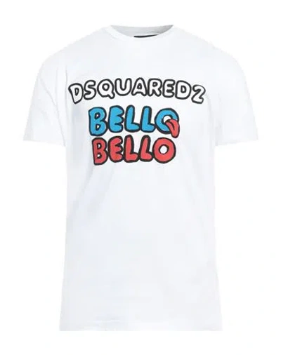 Dsquared2 Man T-shirt White Size L Cotton