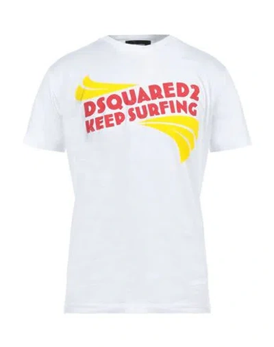 DSQUARED2 DSQUARED2 MAN T-SHIRT WHITE SIZE L COTTON