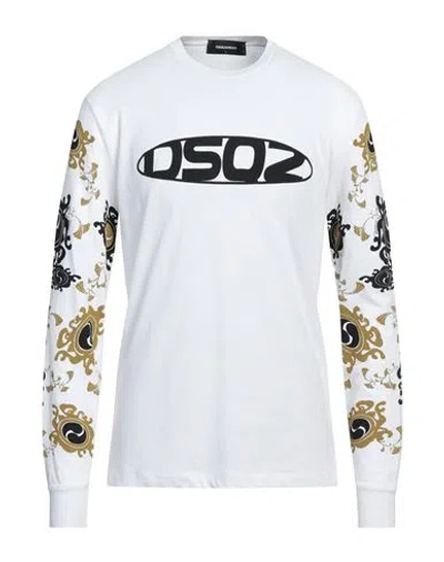 Dsquared2 Man T-shirt White Size L Cotton