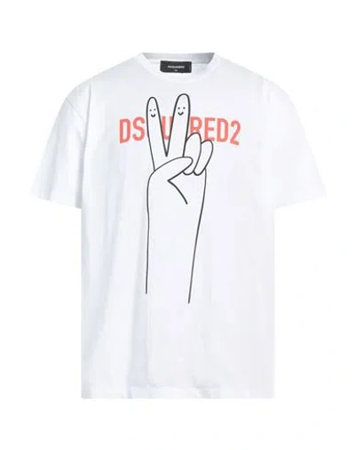 Dsquared2 Man T-shirt White Size Xl Cotton