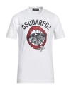 Dsquared2 Man T-shirt White Size L Cotton