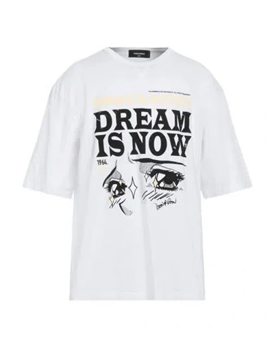 Dsquared2 Man T-shirt White Size L Cotton