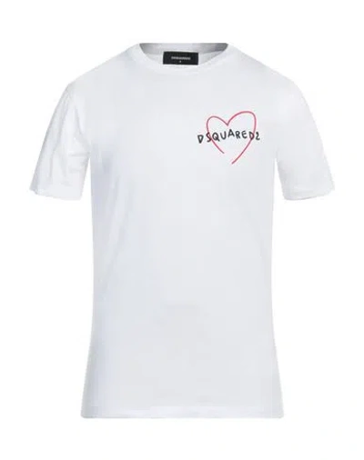 Dsquared2 Man T-shirt White Size L Cotton