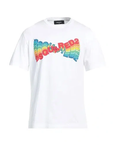 Dsquared2 Man T-shirt White Size L Cotton