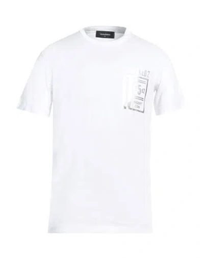Dsquared2 Man T-shirt White Size L Cotton