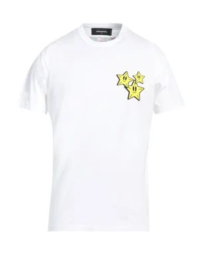 Dsquared2 Man T-shirt White Size L Cotton