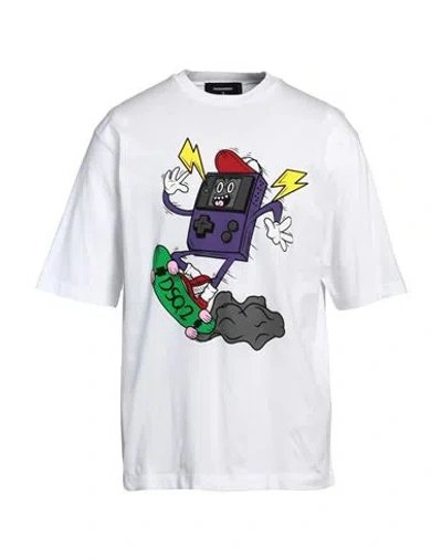 Dsquared2 Man T-shirt White Size L Cotton