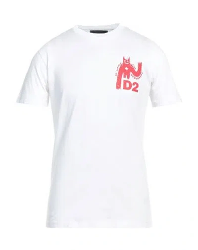 Dsquared2 Man T-shirt White Size L Cotton