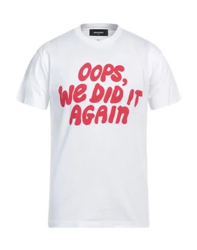 Dsquared2 Man T-shirt White Size L Cotton