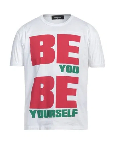 Dsquared2 Man T-shirt White Size L Cotton
