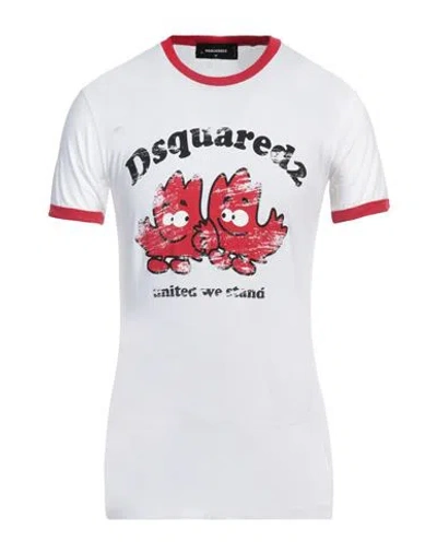 Dsquared2 Man T-shirt White Size L Cotton