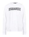 Dsquared2 Ribbed Crew-neck Cotton Sweatshirt With Long Sleeves In White
