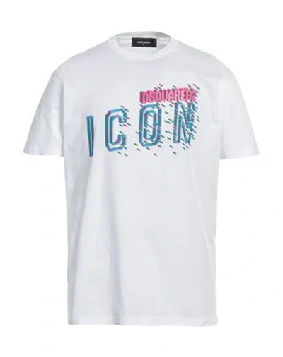 Dsquared2 Man T-shirt White Size L Cotton