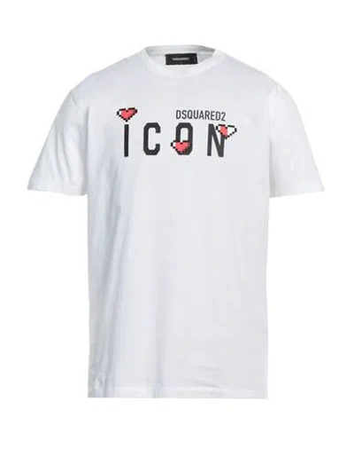Dsquared2 Man T-shirt White Size L Cotton