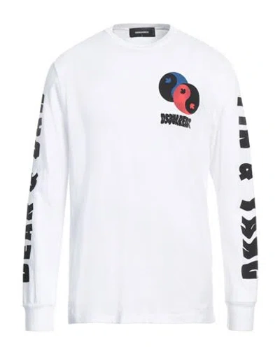 Dsquared2 Man T-shirt White Size L Cotton