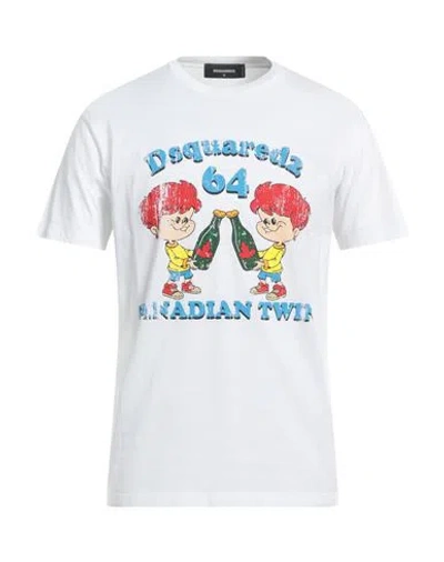 DSQUARED2 DSQUARED2 MAN T-SHIRT WHITE SIZE L COTTON