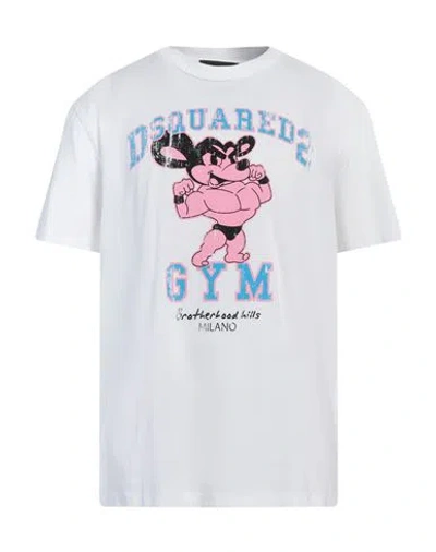 DSQUARED2 DSQUARED2 MAN T-SHIRT WHITE SIZE L COTTON