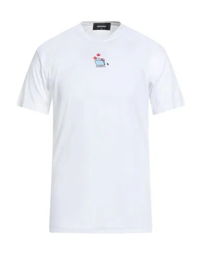 Dsquared2 Man T-shirt White Size M Cotton