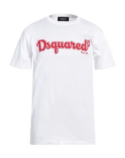 Dsquared2 Man T-shirt White Size M Cotton In White