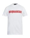 Dsquared2 Crew Neck T-shirt Bold Front Text In White