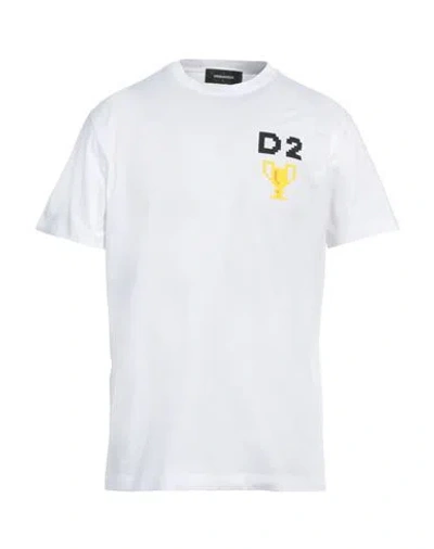 DSQUARED2 DSQUARED2 MAN T-SHIRT WHITE SIZE L COTTON
