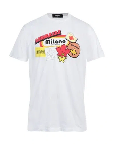 Dsquared2 Man T-shirt White Size L Cotton